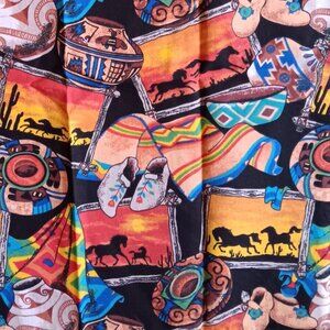 20x20" Vintage Hanky Bandana Southwestern Western Mexico Cowboy Horse Boot